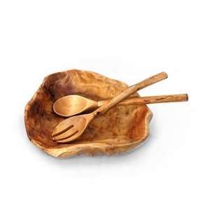  Root Wood Large Salad Bowl with Root Servers   2230SS 