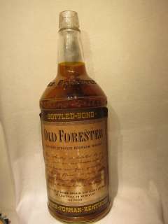OLD FORESTER KENTUCKY BOURBON DISPLAY bottle Pre 1960  