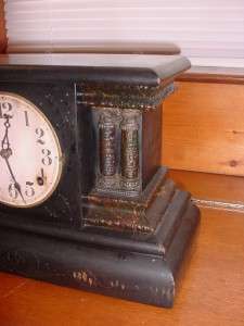 Vintage Gilbert BlackBird Mantel Clock Pillar and Column Shelf Clock 