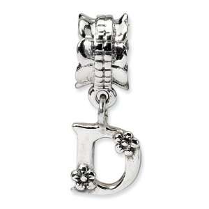  Silver SimStars Reflections Letter D Dangle Bead SimStars Jewelry