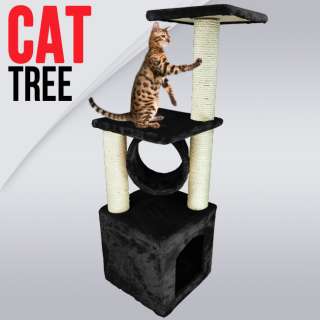   Level Condo Furniture Scratching Post Pet House Black Play Toy  