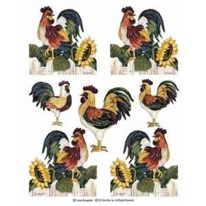  ROOSTER kitchen Tile WALL appliques Chicken home decor 