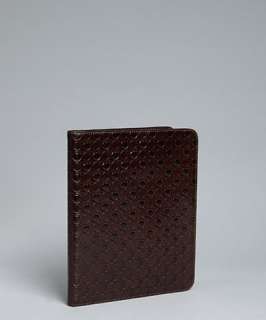 Salvatore Ferragamo brown gancio embossed leather iPad fold case