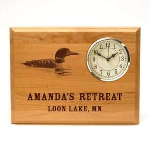  Loon Clock Plaque (horizontal)