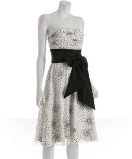 BCBGMAXAZRIA off white dotted tulle strapless dress   up to 70 