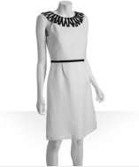 Tahari ASL white linen sleeveless dress style# 318608401