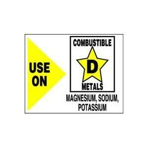  Labels USE ON COMBUSTIBLE METALS MAGNESIUM, SODIUM, POTASSIUM 