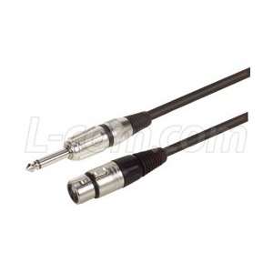   Audio Cable Assembly, ¼ Male to 3 Pin XLR Female, 6.0 ft Electronics