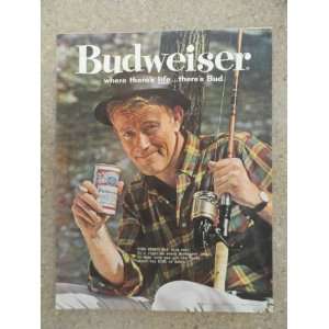  Beer, Vintage 60s full page print ad. (man can of beer/fishing pole 