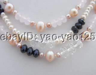 Charming 7Strds Pearl&Crystal Necklace  
