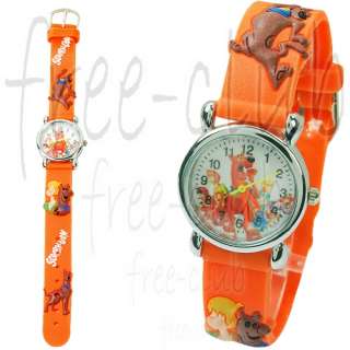 Scooby Doo @@ 3D Belt Orange Cartoon Kids Wrist Watch  