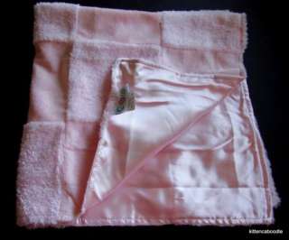 Pink Squares Patchwork Cocalo Minky Velour Satin Back Baby Blanket 