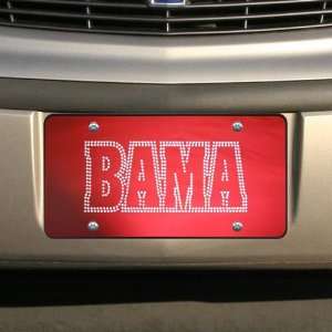   Crimson Tide Crimson Bling Mirrored License Plate   Automotive