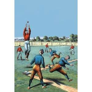   Catch on the Baseball Diamond 12x18 Giclee on canvas