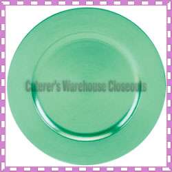 Round Ocean Green Acrylic Charger Plate Set 12 New  