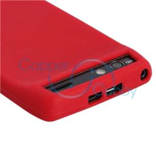 Red Silicone Case+Screen Protector Privacy Film Cover for Motorola 