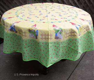   COTTON YELLOW GREEN MADE IN FRANCE PROVENCE TABLECLOTH, NEW  