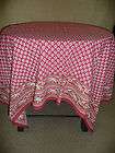   French Rd & Wh Provincial design cotton Tablecloth 60 square New