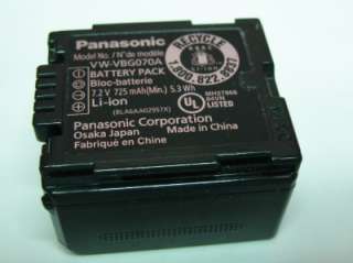 PANASONIC VW VBG070 CAMCORDER BATTERY GENUINE SDR H80  