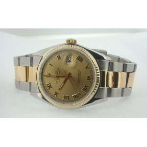  Date just rolex oyester datejust champagne dial watch 