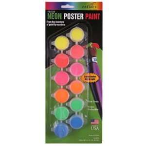  Premium Neon Tempera Poster Paint 12 Pot Set Case Pack 6 