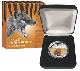   AUSTRALIA 5$ SILVER PROOF TASMANIAN TIGER WITH MOVING IMAGE TECHNOLOGY