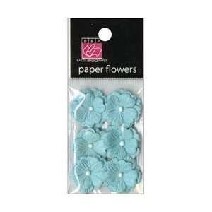   Paper Flowers .75 6/Pkg Frosted Teal; 3 Items/Order Arts, Crafts