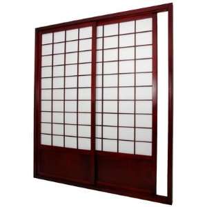  Double Sided Sliding Door Room Divider in Rosewood 