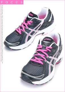 ASICS Womens GEL STRIKE 3 Running Shoes Black White Neon Pink #G37 