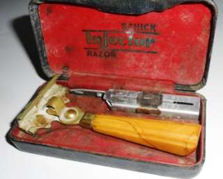 Vintage Schick Injector Razor + Case & Blade Box KEY  