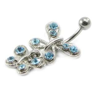  Body piercing Papillons turquoise. Jewelry