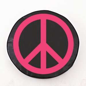 Pink Peace Black Spare Tire Cover