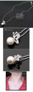Butterfly Pearl Earrings&Necklace Jewelry set  
