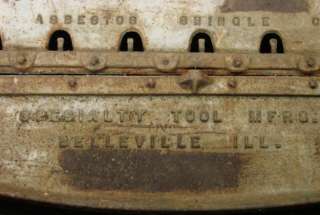 Antique Asbestos Shingle Cutter Belleville IL Model L  