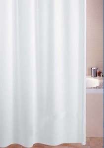   White Solid White Waterproof PEVA Shower Bath Curtain/HOOKS  