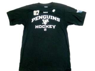 NHL Reebok Pittsburgh Penguins Sidney Crosby Mens T Shirt Black *NEW 
