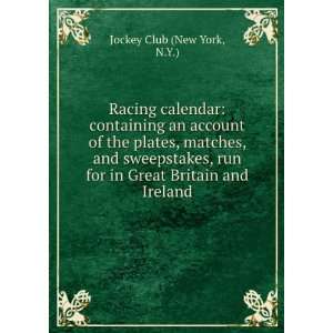  Racing calendar containing an account of the plates 