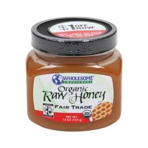 Wholesome Sweetners Organic Raw Honey Fair Trade ( 6x16 OZ)  