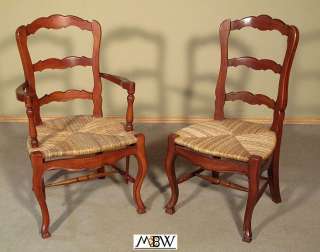 Set of Six Reproduction Ladder Back Chairs w Rush Seats  