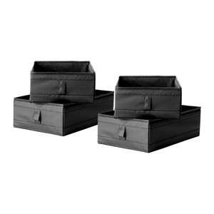 Ikea SKUBB Storage boxes, set of 4, Black or White for drawers closets 
