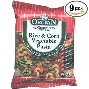 OrgraN Rice & Corn Vegetable Pasta, Corkscrew, 8.8 Ounce Packages 
