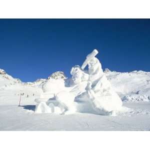  Snow Statue of Galileo Galilae at Idalp Area, Tirol Alps 