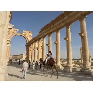 Tourist Camel Ride, Monumental Arch, Archaelogical Ruins, UNESCO World 