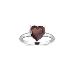    3.80 Cts Garnet Solitaire Ring in 18K White Gold 3.5 Jewelry