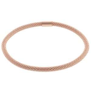  Rose Gold Over Sterling Silver Textured Bracelet, 7 