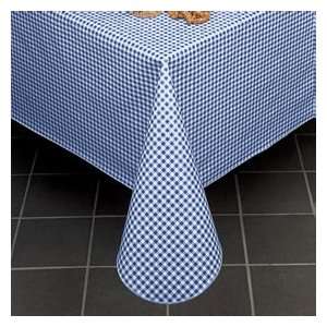  76 Round Gingham Check II Vinyl Tablecloth to fit 60 Round 