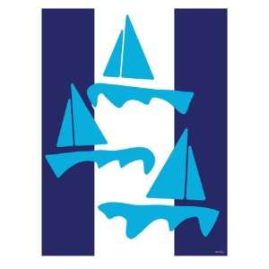  Blue Sailboats Giclee Poster Print