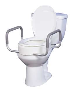   Medical Premium Elevated Raised Toilet Seat Rizer Commode Arms Handles