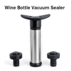 Wine Bottle Vacuum Sealer Preserver with 2 Pump Stopper  