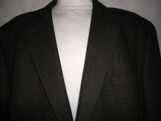 Mens Oscar de la Renta Tan & Black Tweed 100% Wool Sport Jacket 48L 